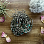 6 Zoll lange 3-Zoll-Kette versilbert composite türkis -jen