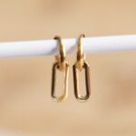 Creolen aus Edelstahl mit länglichem Anhänger - Gold