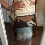 Echt Leder Handtasche - Handpunziert Kuhfell